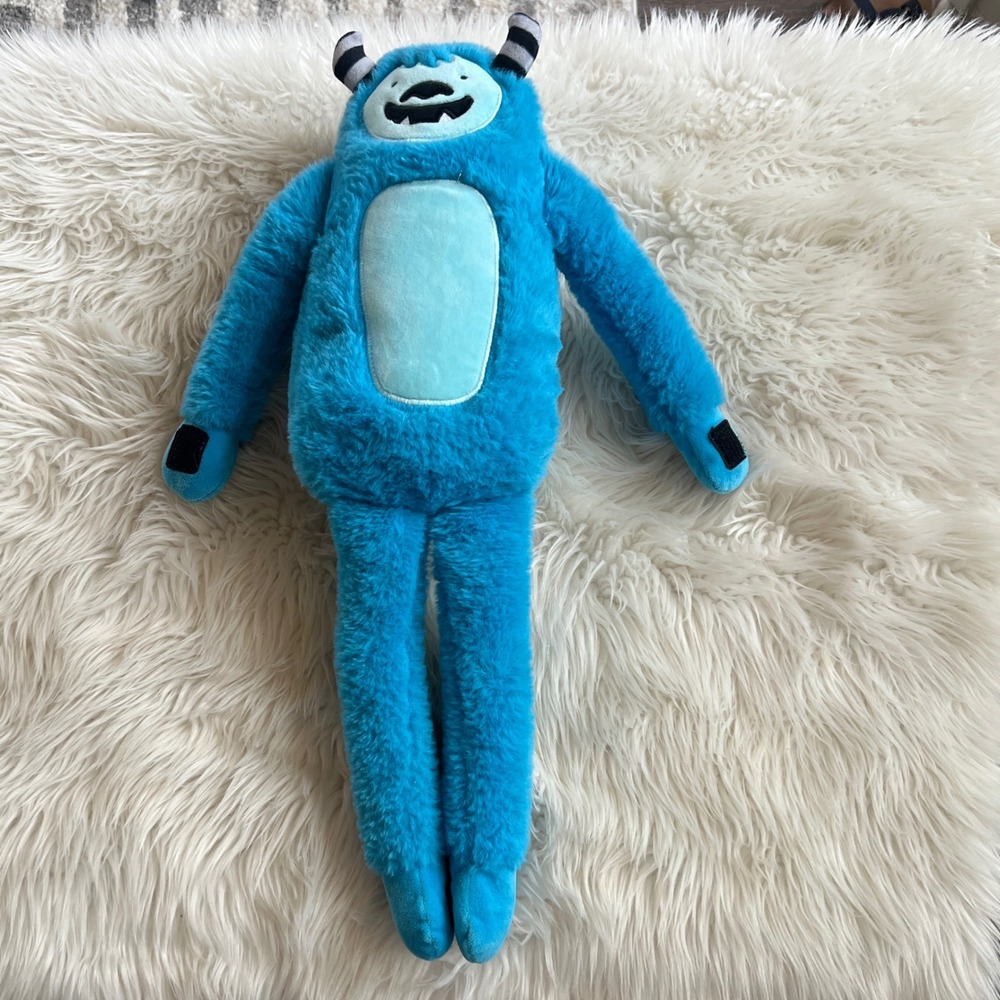 Pillowfort Yeti Mini Pillow Blue Monster Plush Stuffed Animal Hugging Hands 11in